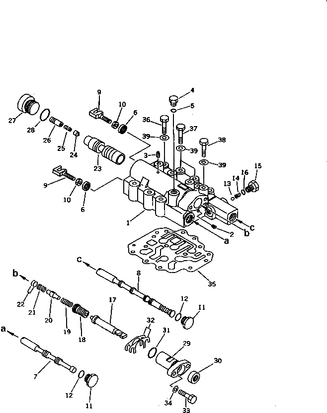 Схема запчастей Komatsu D21A-6 - ТРАНСМИССИЯ (F-R) (SELECTOR И INCHING) ОСНОВН. МУФТА¤ТРАНСМИССИЯ¤ РУЛЕВ. УПРАВЛЕНИЕ И КОНЕЧНАЯ ПЕРЕДАЧА