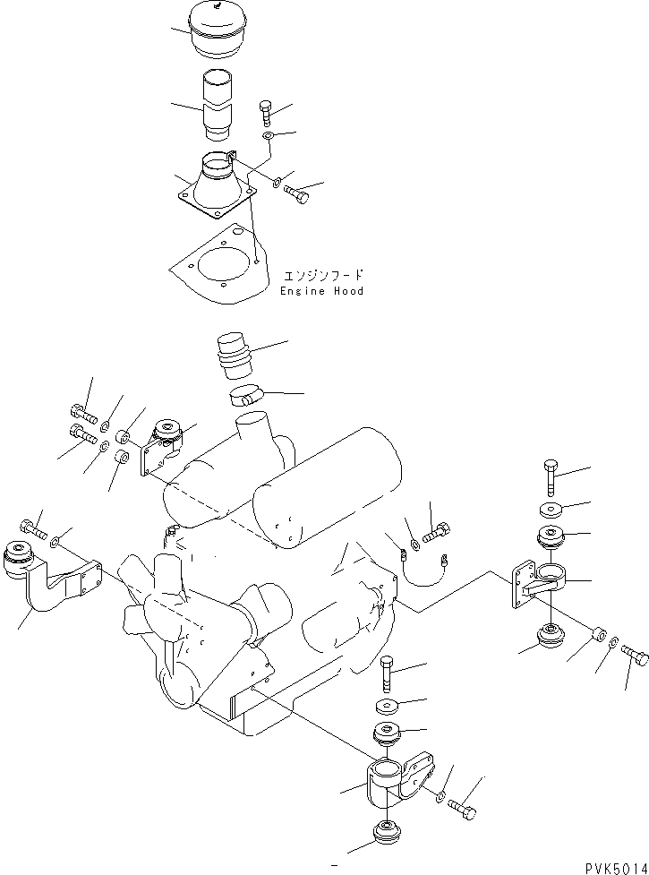 Схема запчастей Komatsu D21A-7 - КРЕПЛЕНИЕ ДВИГАТЕЛЯ (ПЕСЧАН. ЗАПЫЛЕНН СПЕЦ-Я.) КОМПОНЕНТЫ ДВИГАТЕЛЯ