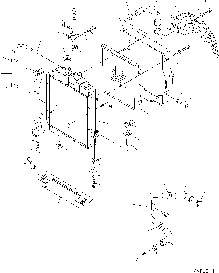 Схема запчастей Komatsu D21A-7 - ОХЛАЖД-Е РАДИАТОР (С ПЫЛЕЗАЩИТНОЙ РЕШЕТКОЙ) СИСТЕМА ОХЛАЖДЕНИЯ