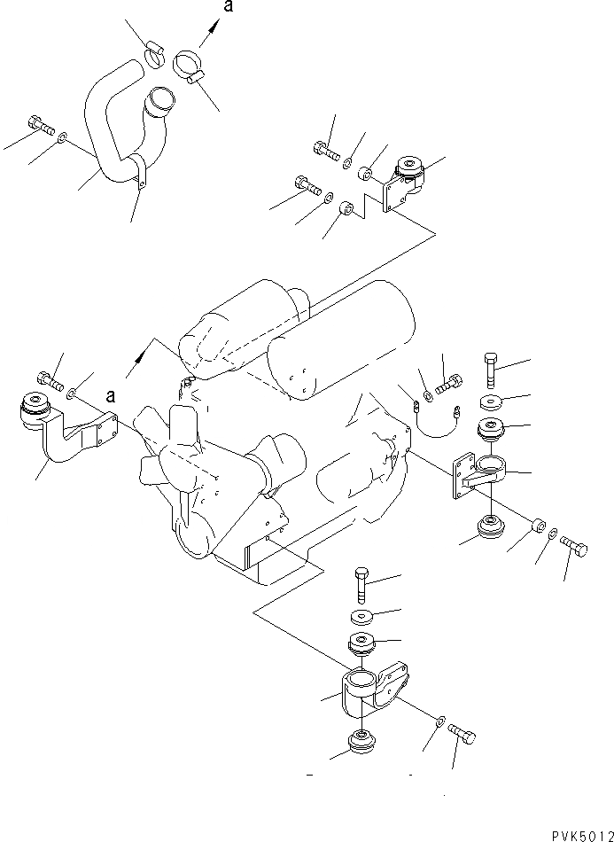 Схема запчастей Komatsu D21A-7-M - КРЕПЛЕНИЕ ДВИГАТЕЛЯ КОМПОНЕНТЫ ДВИГАТЕЛЯ