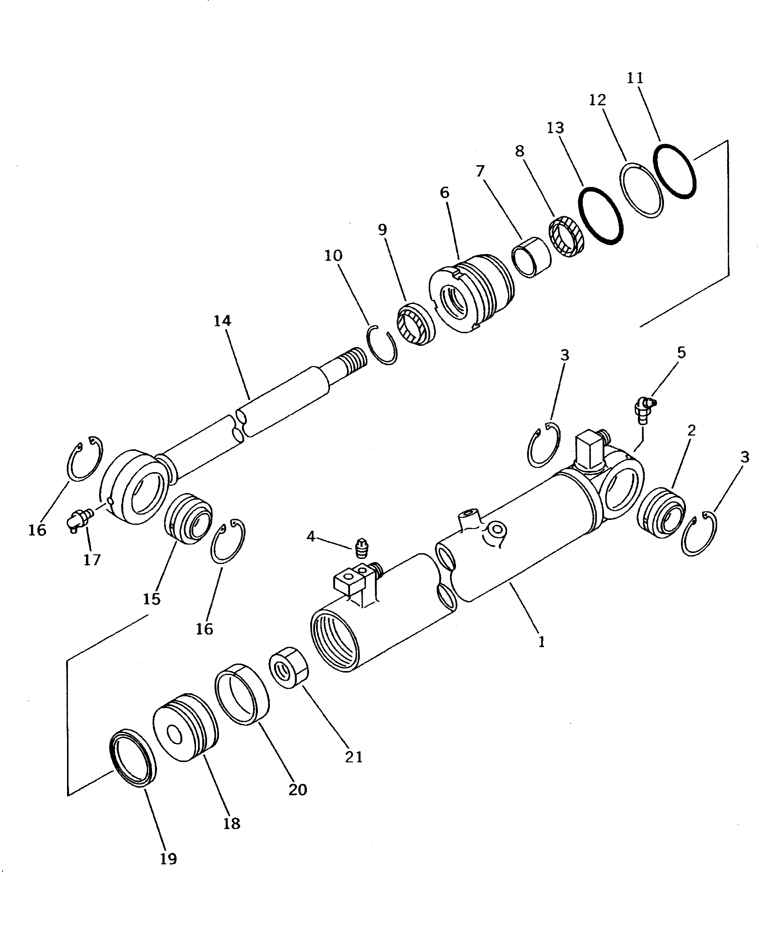 Схема запчастей Komatsu D21A-7-M - ANGLE CYLIDER (ДЛЯ PAT) (ВНУТР. ЭЛЕМЕНТЫ) ОСНОВН. КОМПОНЕНТЫ И РЕМКОМПЛЕКТЫ