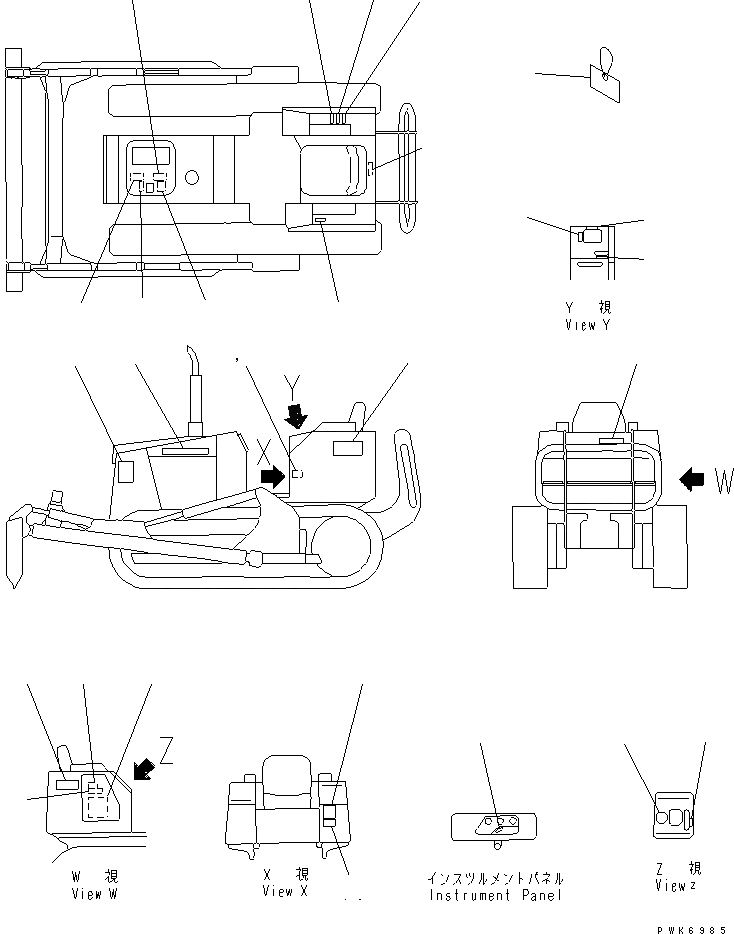 Схема запчастей Komatsu D21A-7T - МАРКИРОВКА (АНГЛ.)(№78-8) МАРКИРОВКА