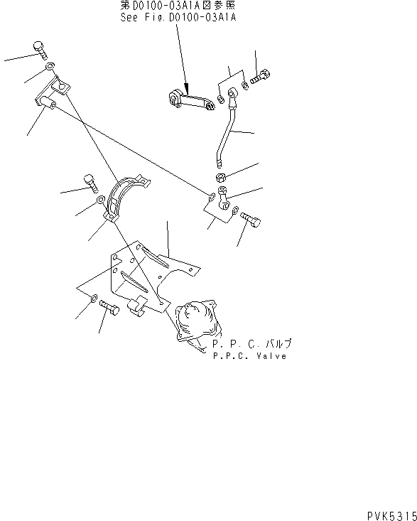 Схема запчастей Komatsu D21A-7T-M - P.P.C. КЛАПАН(№8-) ТОПЛИВН. БАК. AND КОМПОНЕНТЫ