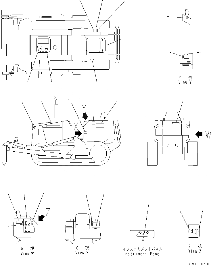 Схема запчастей Komatsu D21A-7T-M - МАРКИРОВКА (ЯПОН.)(№887-8) МАРКИРОВКА