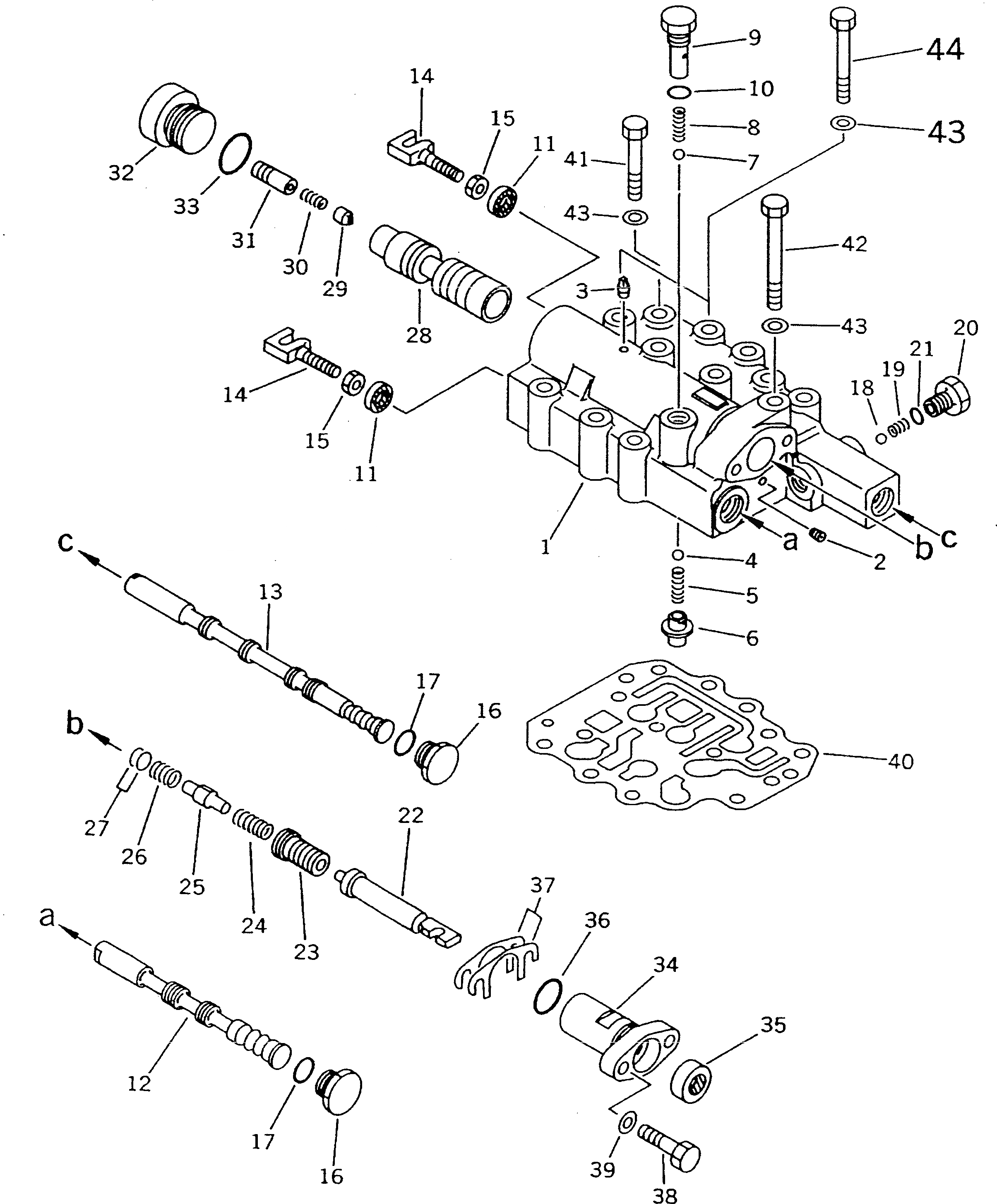 Схема запчастей Komatsu D21A-7 - КЛАПАН ТРАНСМИССИИ (F-R) (SELECTOR И INCHING)        (ДЛЯ TWO РЫЧАГИ РУЛЕВ. УПРАВЛЕНИЕ) ОСНОВН. МУФТА¤ ДЕМПФЕР¤ ТРАНСМИССИЯ¤ РУЛЕВ. УПРАВЛЕНИЕ И КОНЕЧНАЯ ПЕРЕДАЧА