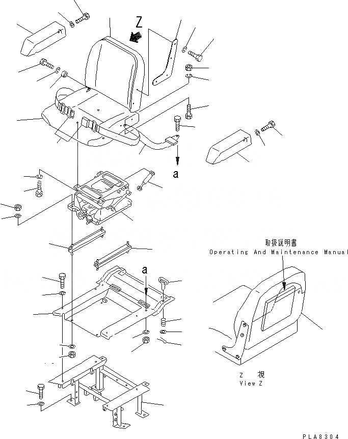 Схема запчастей Komatsu D21A-7T - СИДЕНЬЕ ОПЕРАТОРА (С МАСЛ. ДЕМПФЕР)(№788-78) ЧАСТИ КОРПУСА