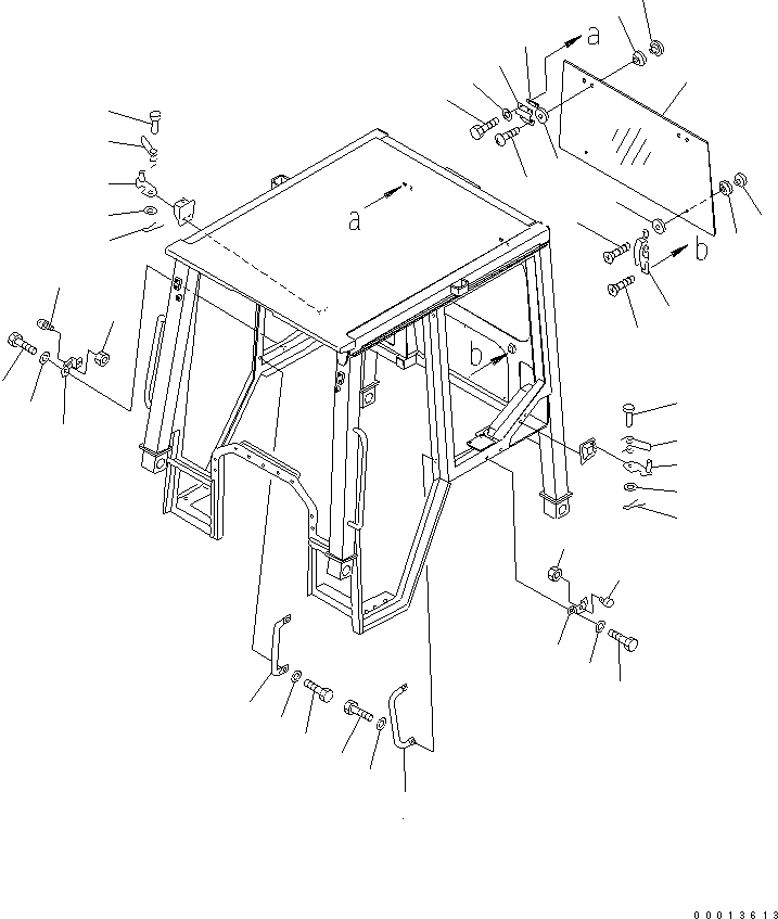 Схема запчастей Komatsu D21A-8 - КАБИНА ROPS (ДВЕРЬ ФИКСАТОР ОТКРЫТИЯ И ЗАДН. ОКНА) КАБИНА ОПЕРАТОРА И СИСТЕМА УПРАВЛЕНИЯ