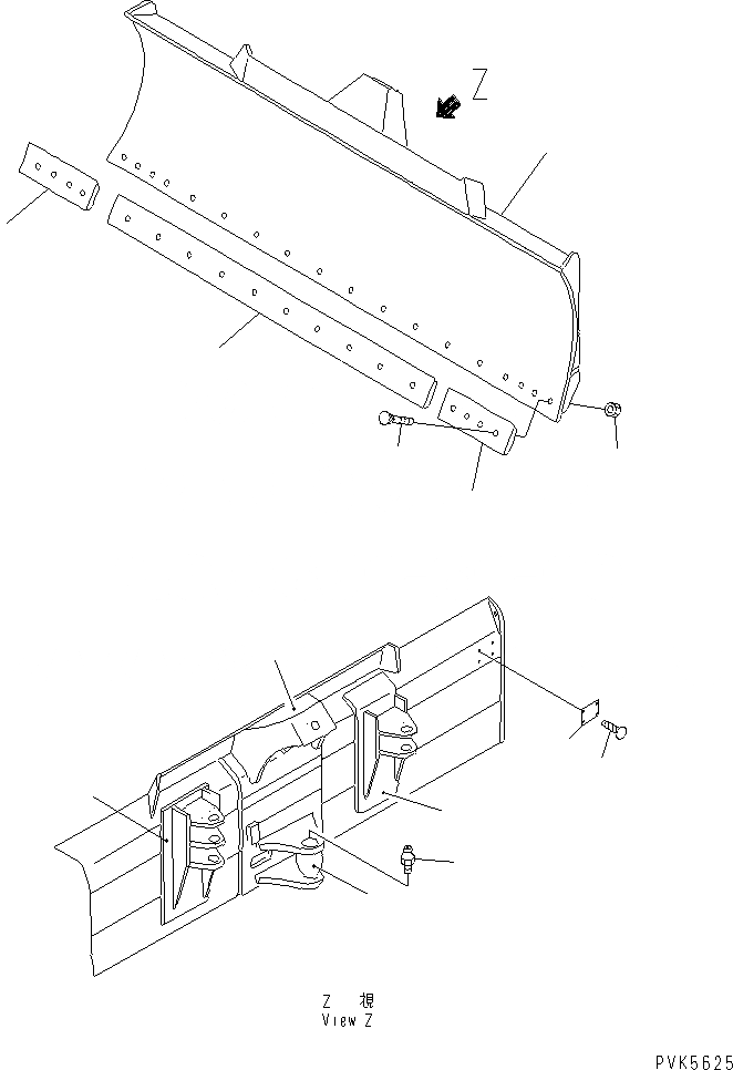 Схема запчастей Komatsu D21A-8E0 - ОТВАЛ (ДЛЯ PAT)(№9-) РАБОЧЕЕ ОБОРУДОВАНИЕ