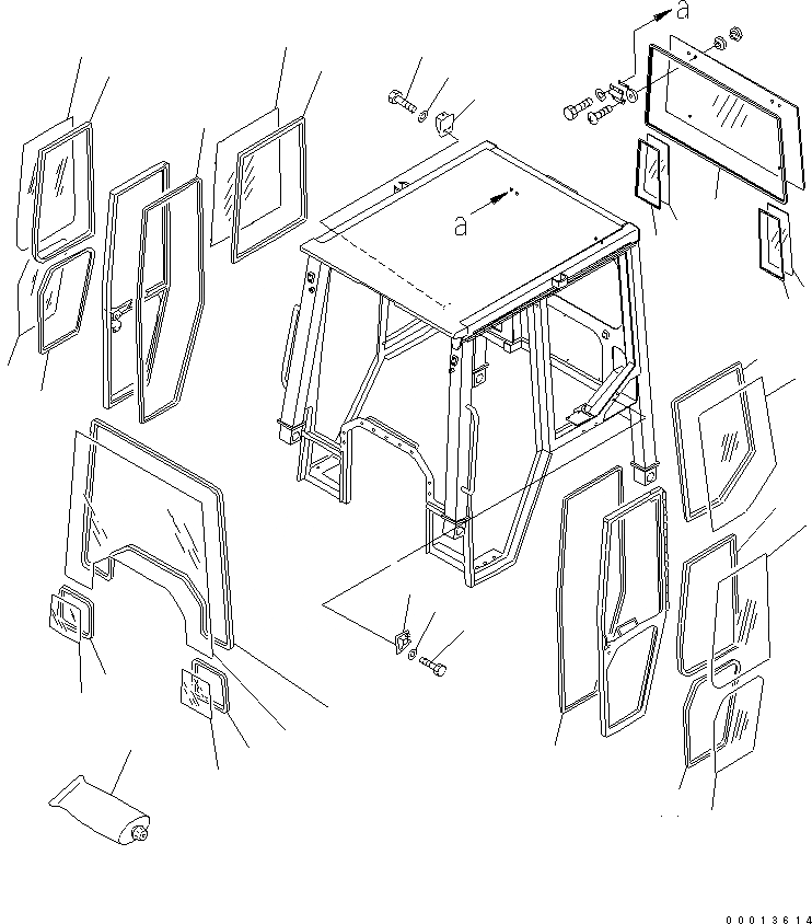 Схема запчастей Komatsu D21A-8 - КАБИНА ROPS (ОКОНН. СТЕКЛА) КАБИНА ОПЕРАТОРА И СИСТЕМА УПРАВЛЕНИЯ