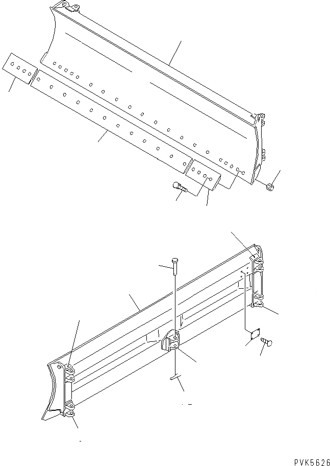 Схема запчастей Komatsu D21A-8 - ОТВАЛ (ДЛЯ ANGLE) РАБОЧЕЕ ОБОРУДОВАНИЕ