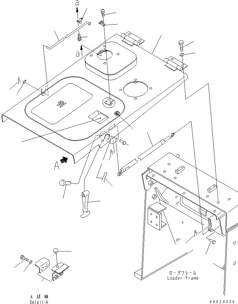 Схема запчастей Komatsu D21A-8T - КАПОТ (ДЛЯ TОБОД КОЛЕСАMING DOZER) ЧАСТИ КОРПУСА