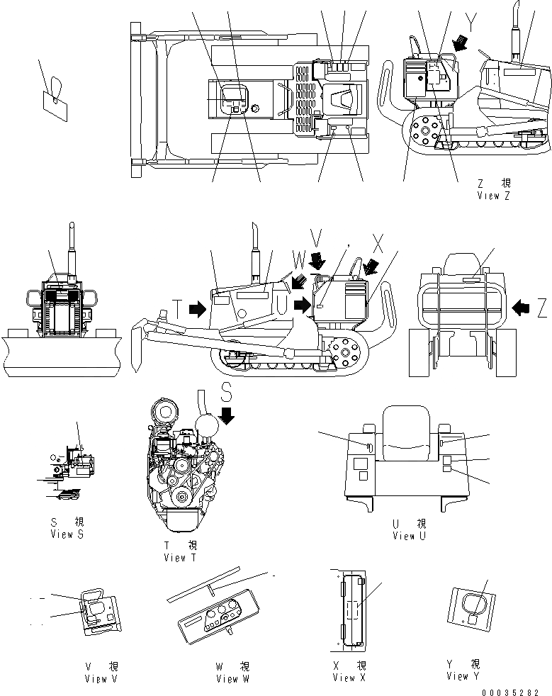 Схема запчастей Komatsu D21A-8T - МАРКИРОВКА (АНГЛ.) (ДЛЯ TОБОД КОЛЕСАMING DOZER) МАРКИРОВКА