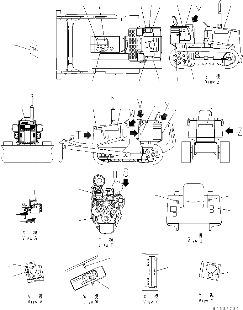 Схема запчастей Komatsu D21A-8T - МАРКИРОВКА (КИТАЙ) (ДЛЯ TОБОД КОЛЕСАMING DOZER) МАРКИРОВКА