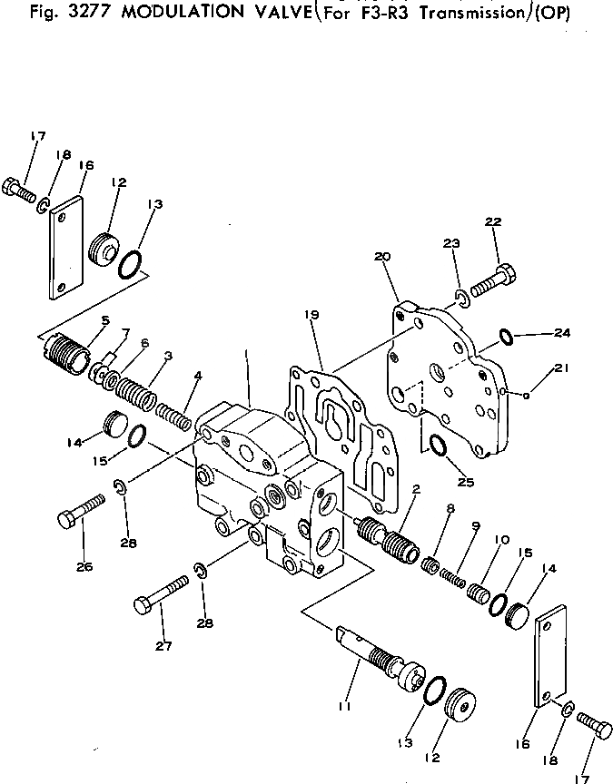 Схема запчастей Komatsu D21P-5 - MODULATION КЛАПАН (ДЛЯ F-R ТРАНСМИССИЯ) ДЕМПФЕР И ТРАНСМИССИЯ