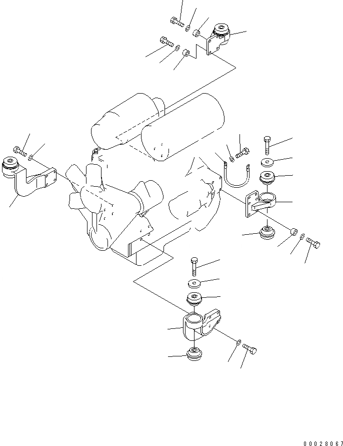 Схема запчастей Komatsu D21P-8 - КРЕПЛЕНИЕ ДВИГАТЕЛЯ КОМПОНЕНТЫ ДВИГАТЕЛЯ