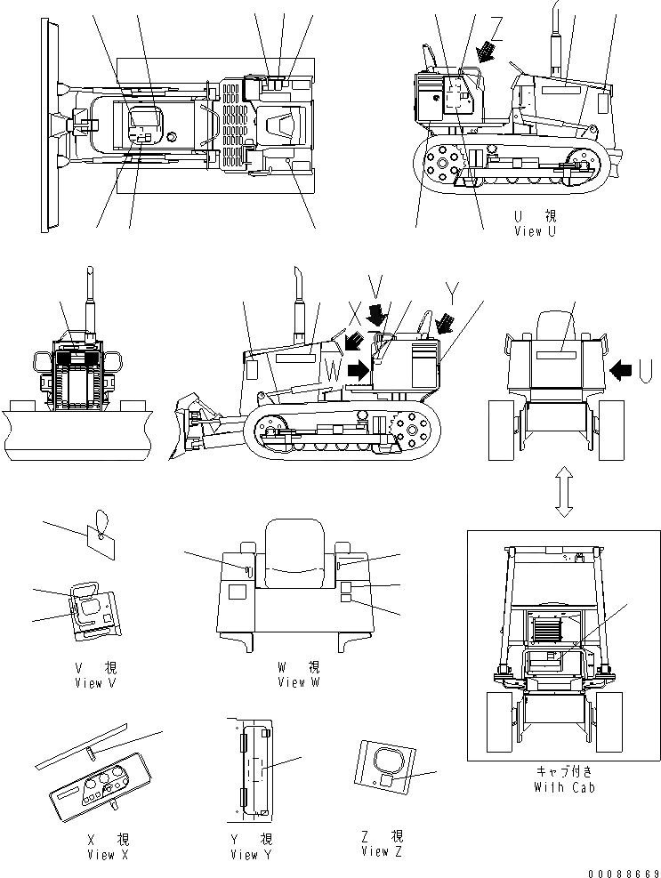 Схема запчастей Komatsu D21P-8E0 - МАРКИРОВКА (АНГЛ.)(№9-98) МАРКИРОВКА