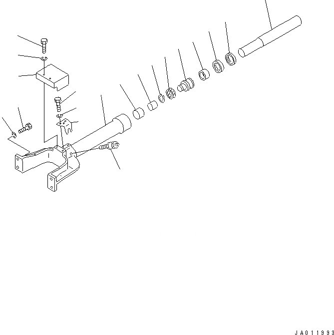 Схема запчастей Komatsu D21P-8T - ОПОРНЫЙ ЭЛЕМЕНТ ЛЕНИВЦА ROD (ДЛЯ TОБОД КОЛЕСАMING DOZER) ХОДОВАЯ