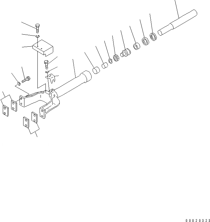 Схема запчастей Komatsu D21P-8T - ЛЕНИВЕЦ CUSHIOSN ROD (ДЛЯ TОБОД КОЛЕСАMING DOZER) (РЕЗИН. SHOE) ХОДОВАЯ