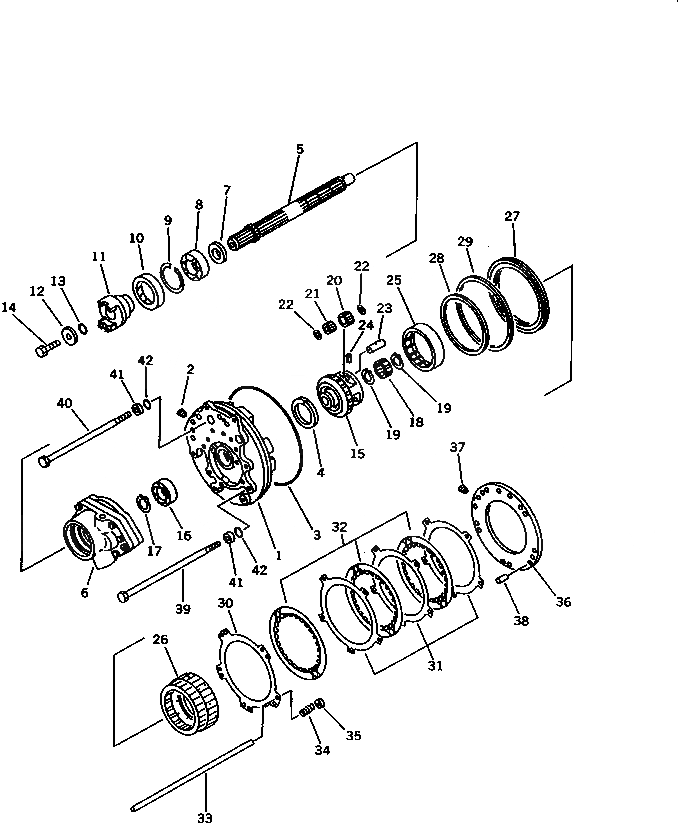 Схема запчастей Komatsu D21PL-6 - ТРАНСМИССИЯ (F-R) (КОЖУХ РЕВЕРСА) (/) ОСНОВН. МУФТА¤ ДЕМПФЕР ¤ТРАНСМИССИЯ¤ РУЛЕВ. УПРАВЛЕНИЕ И КОНЕЧНАЯ ПЕРЕДАЧА