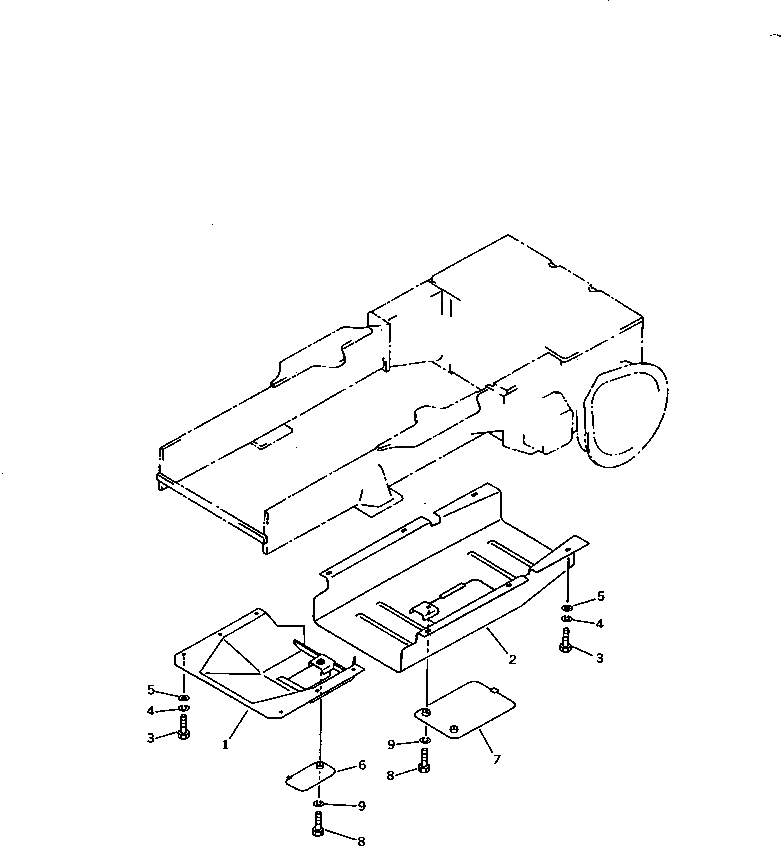 Схема запчастей Komatsu D21PL-6 - НИЖН. ЗАЩИТА ЧАСТИ КОРПУСА