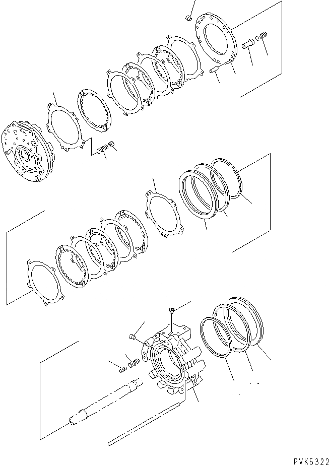 Схема запчастей Komatsu D21PL-8 - ТРАНСМИССИЯ (ДЛЯ F-R ТРАНСМИССИЯ) (ПЕРЕД. И 2 КОЖУХ) СИЛОВАЯ ПЕРЕДАЧА И КОНЕЧНАЯ ПЕРЕДАЧА
