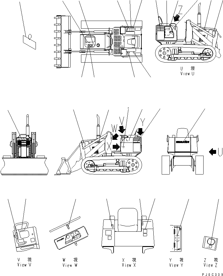 Схема запчастей Komatsu D21Q-7-M - МАРКИРОВКА (ЯПОН.)(№-) МАРКИРОВКА