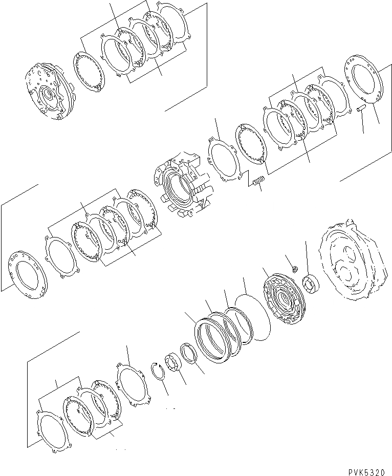 Схема запчастей Komatsu D21S-7 - ТРАНСМИССИЯ (F-R) (1 КОЖУХ) СИЛОВАЯ ПЕРЕДАЧА И КОНЕЧНАЯ ПЕРЕДАЧА