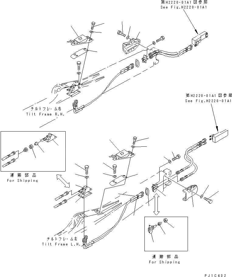 Схема запчастей Komatsu D275A-2 - ПЕРЕКОС. ОТВАЛА ТРУБЫ (НАКЛОНЯЕМ. ОТВАЛ) РАБОЧЕЕ ОБОРУДОВАНИЕ
