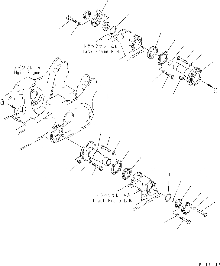 Схема запчастей Komatsu D275A-2 - БАЛКА БАЛАНСИРА И ПОВОРОТН. ШКВОРЕНЬ (/) ОСНОВН. РАМА И КОМПОНЕНТЫ