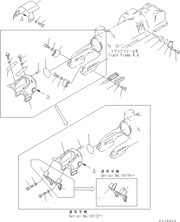 Схема запчастей Komatsu D275A-2 - ВИЛКА ЛЕНИВЦА (ПРАВ.) ХОДОВАЯ