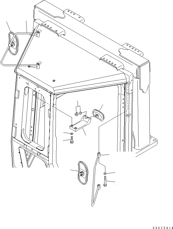 Схема запчастей Komatsu D275A-5D - ЗЕРКАЛО (ВНУТР. И ВНЕШН.) КАБИНА ОПЕРАТОРА И СИСТЕМА УПРАВЛЕНИЯ