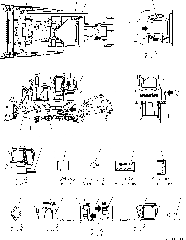 Схема запчастей Komatsu D275A-5D - МАРКИРОВКА (РОССИЯ) (МОРОЗОУСТОЙЧИВ. СПЕЦ-Я)(№-) МАРКИРОВКА