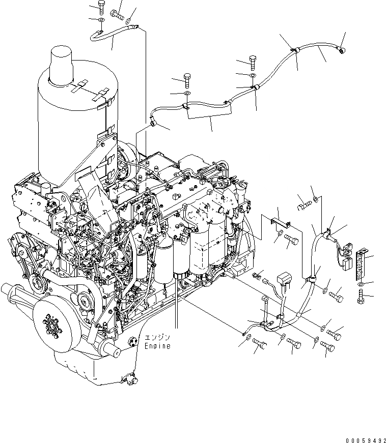 Схема запчастей Komatsu D275A-5R - ЭЛЕКТРОПРОВОДКА (ДВИГАТЕЛЬ)(№-) КОМПОНЕНТЫ ДВИГАТЕЛЯ