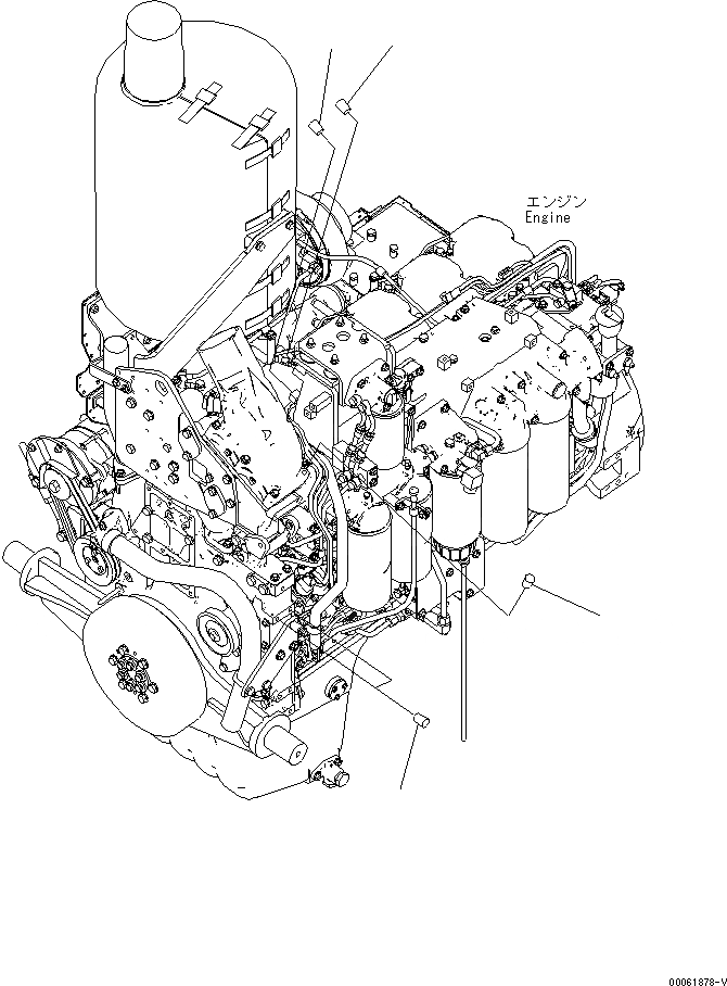 Схема запчастей Komatsu D275A-5R - БЕЗ КОНДИЦИОНЕРА (ЗАГЛУШКА)(№-) КОМПОНЕНТЫ ДВИГАТЕЛЯ