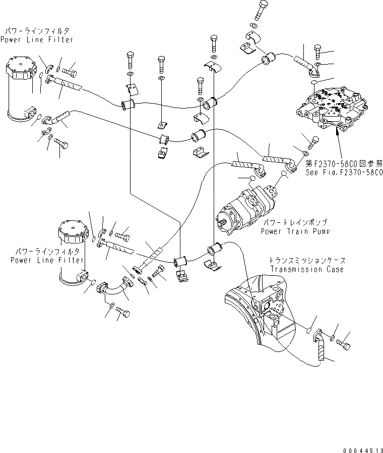 Схема запчастей Komatsu D275A-5R - СИЛОВАЯ ГИДРОЛИНИЯ (МАСЛ. ЛИНИЯ)(№-) СИЛОВАЯ ПЕРЕДАЧА И КОНЕЧНАЯ ПЕРЕДАЧА