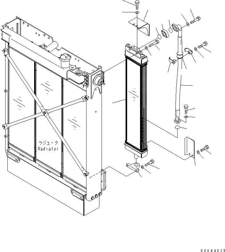 Схема запчастей Komatsu D275A-5R - ЗАЩИТА РАДИАТОРА (МАСЛООХЛАДИТЕЛЬ И КРЕПЛЕНИЕ)(№-) ЧАСТИ КОРПУСА