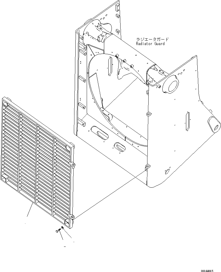 Схема запчастей Komatsu D275A-5R - ЗАЩИТА РАДИАТОРА (ЗАСЛОНКА РАДИАТОРА) (РЕШЕТКА)(№-) ЧАСТИ КОРПУСА