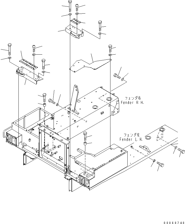 Схема запчастей Komatsu D275A-5R - КРЫЛО  (ПЕРЕДН. COVER) (/)(№-) ЧАСТИ КОРПУСА