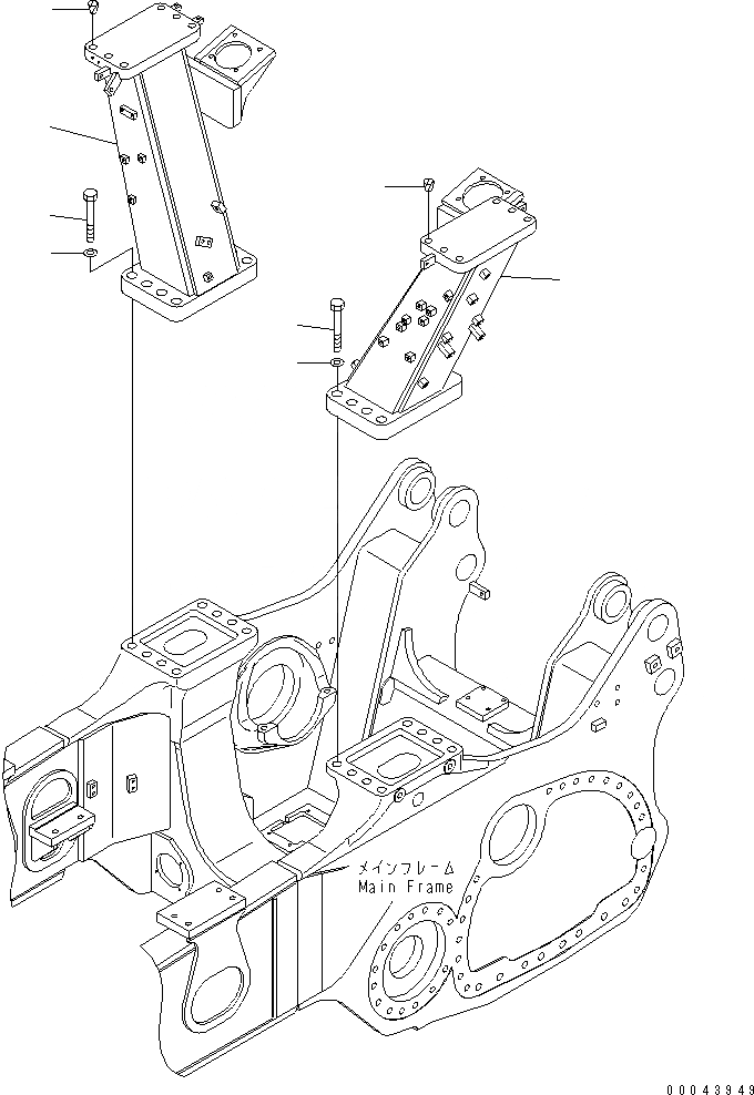 Схема запчастей Komatsu D275A-5R - R.O.P.S. КРЕПЛЕНИЕ(№-) ЧАСТИ КОРПУСА