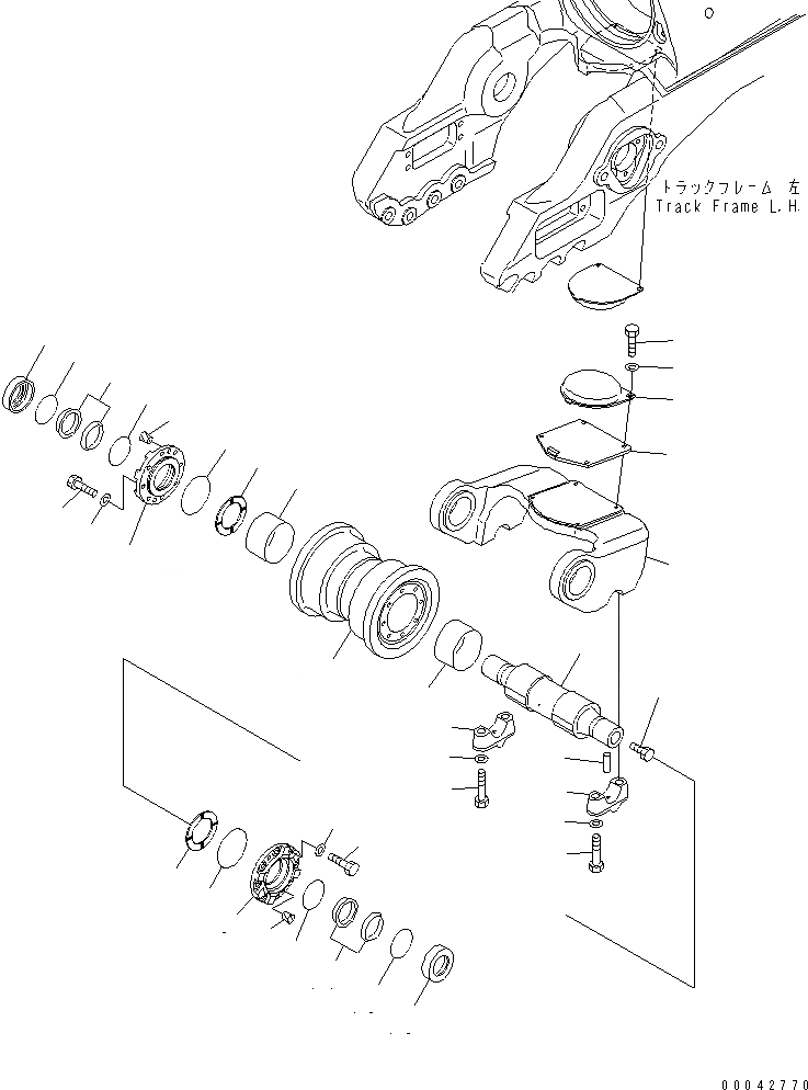 Схема запчастей Komatsu D275A-5R - ПЕРВ. ТЕЛЕЖКА (С SINNGLE ОПОРНЫЙ КАТОК) (ЛЕВ.)(№-) ХОДОВАЯ