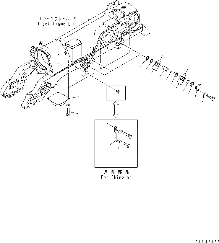 Схема запчастей Komatsu D275A-5R - ГУСЕНИЧНАЯ РАМА (CARTRIDGE ПАЛЕЦ) (ПОЛН. ЗАЩИТА КАТКОВ) (ЛЕВ.)(№-) ХОДОВАЯ