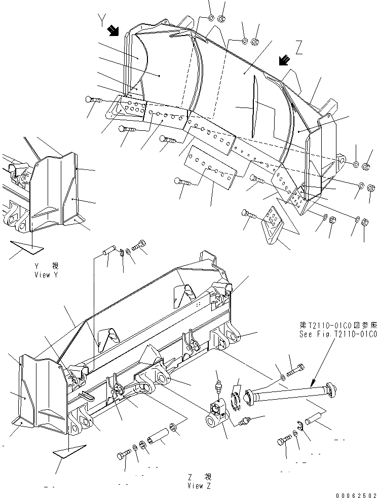 Схема запчастей Komatsu D275A-5R - ОТВАЛ (ПОЛН.-U) (УСИЛЕНН.)(№-) РАБОЧЕЕ ОБОРУДОВАНИЕ