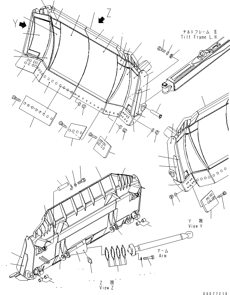 Схема запчастей Komatsu D275A-5R - ОТВАЛ SIGMADOZER (УСИЛЕНН.) (С ВТУЛКА)(№-) РАБОЧЕЕ ОБОРУДОВАНИЕ