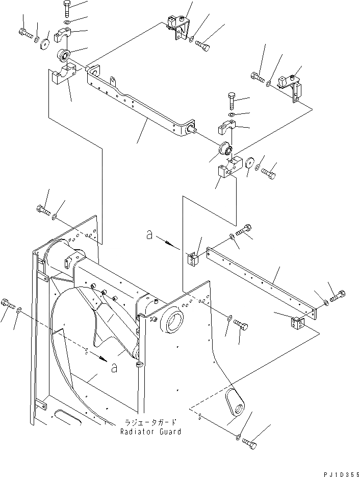 Схема запчастей Komatsu D275A-5 - КРЕПЛЕНИЕ ДВОЙН. РАДИАТОРА ЧАСТИ КОРПУСА