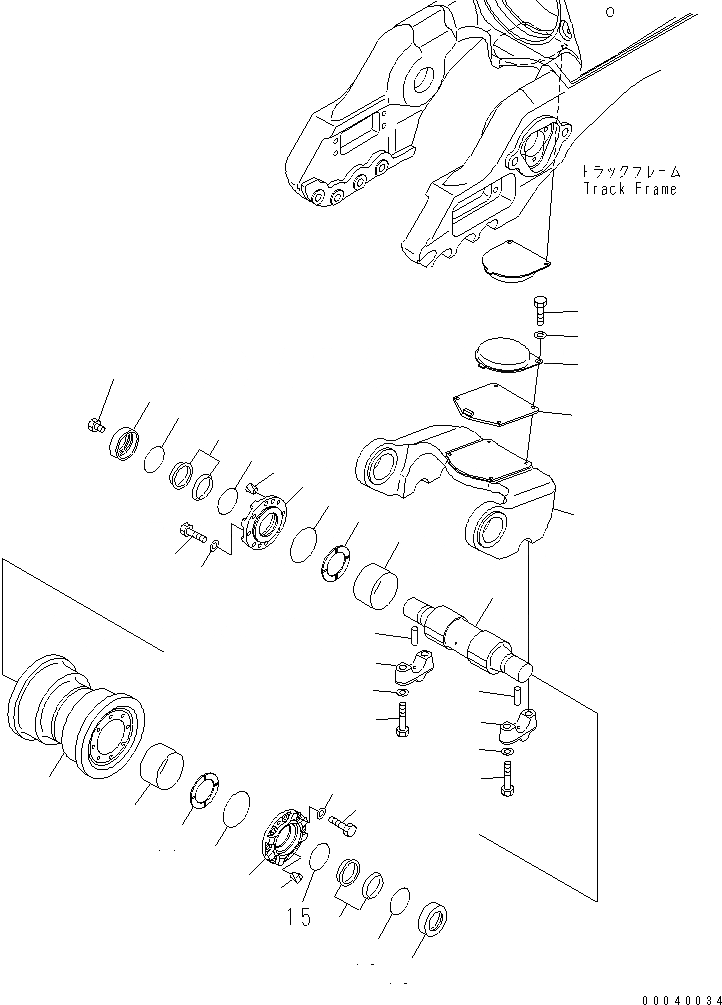Схема запчастей Komatsu D275A-5 - ПЕРВ. ТЕЛЕЖКА (С ОДИНОЧН. ОПОРНЫЙ КАТОК ПРАВ.) ХОДОВАЯ