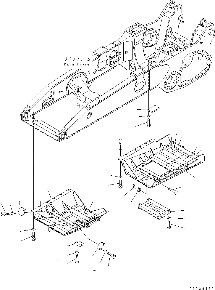 Схема запчастей Komatsu D275AX-5 - НИЖН. GAURD (СПЕЦ-Я ДЛЯ СВАЛОК) ЧАСТИ КОРПУСА