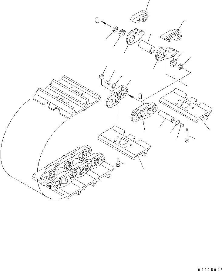 Схема запчастей Komatsu D275AX-5 - ГУСЕНИЦЫ (СМАЗЫВ. ТИПА) (MM ШИР.) (ОДИНОЧН. ГРУНТОЗАЦЕП) (С ОТВЕРСТИЯМИ И RING) ХОДОВАЯ