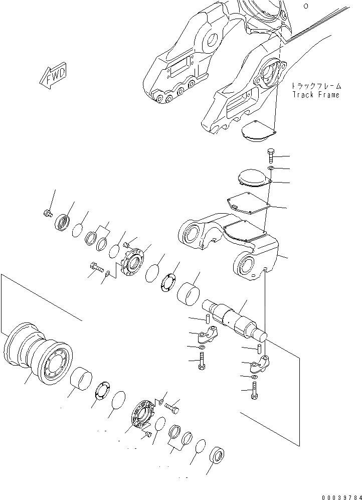 Схема запчастей Komatsu D275AX-5 - ПЕРВ. ТЕЛЕЖКА (С ОДИНОЧН. ОПОРНЫЙ КАТОК ПРАВ.) ХОДОВАЯ