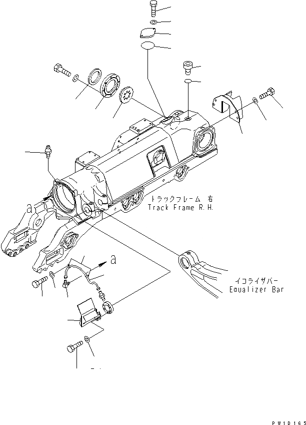 Схема запчастей Komatsu D275AX-5 - БАЛКА БАЛАНСИРА СМАЗКА И КРЫШКА(ПРАВ.) ХОДОВАЯ