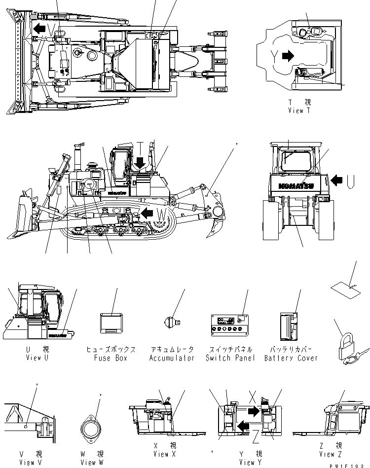 Схема запчастей Komatsu D275AX-5 - МАРКИРОВКА (ПОРТУГАЛ.) (С КАБИНОЙ) МАРКИРОВКА